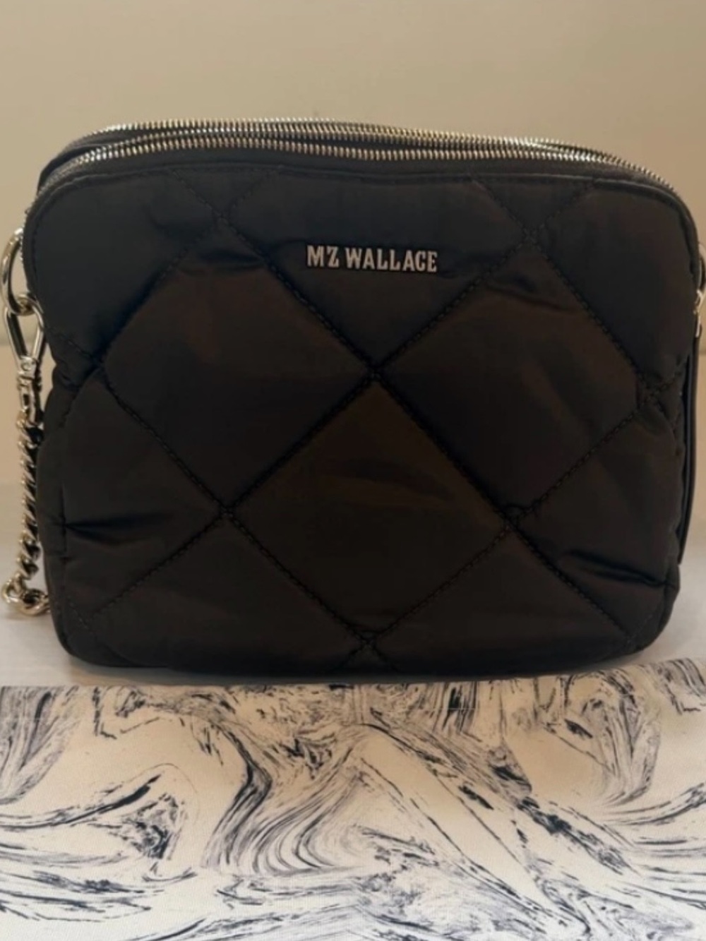 MZ Wallace Crosby Crossbody
Bag Espresso Brown Quilted
Nylon Gold Hardware